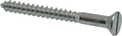 Value Collection - #14, 2-1/2" OAL, Slotted Drive, Flat Head Wood Screw - Zinc Plated Steel, Grade 2 - Eagle Tool & Supply