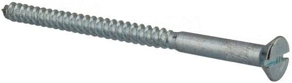 Value Collection - #14, 4" OAL, Slotted Drive, Flat Head Wood Screw - Zinc Plated Steel, Grade 2 - Eagle Tool & Supply
