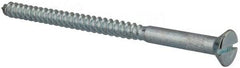 Value Collection - #14, 4" OAL, Slotted Drive, Flat Head Wood Screw - Zinc Plated Steel, Grade 2 - Eagle Tool & Supply