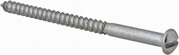 Value Collection - #6, 2" Length Under Head, Slotted Drive, Round Head Wood Screw - Zinc Plated Steel, Grade 2 - Eagle Tool & Supply