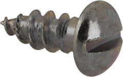 Value Collection - #10, 1/2" Length Under Head, Slotted Drive, Round Head Wood Screw - Zinc Plated Steel, Grade 2 - Eagle Tool & Supply