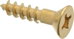 Value Collection - #12, 1" OAL, Phillips Drive, Flat Head Wood Screw - Brass - Eagle Tool & Supply