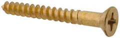 Value Collection - #12, 2" OAL, Phillips Drive, Flat Head Wood Screw - Brass - Eagle Tool & Supply