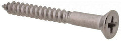 Value Collection - #4, 1" OAL, Phillips Drive, Flat Head Wood Screw - Stainless Steel, Grade 18-8 - Eagle Tool & Supply