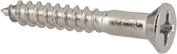 Value Collection - #6, 1" OAL, Phillips Drive, Flat Head Wood Screw - Stainless Steel, Grade 18-8 - Eagle Tool & Supply