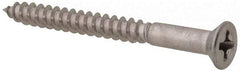 Value Collection - #6, 1-1/2" OAL, Phillips Drive, Flat Head Wood Screw - Stainless Steel, Grade 18-8 - Eagle Tool & Supply