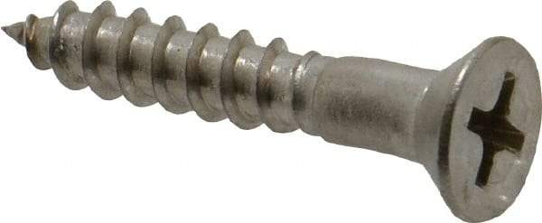 Value Collection - #8, 1" OAL, Phillips Drive, Flat Head Wood Screw - Stainless Steel, Grade 18-8 - Eagle Tool & Supply