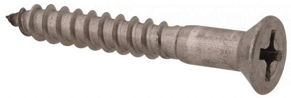 Value Collection - #8, 1-1/4" OAL, Phillips Drive, Flat Head Wood Screw - Stainless Steel, Grade 18-8 - Eagle Tool & Supply