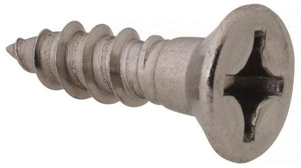 Value Collection - #10, 3/4" OAL, Phillips Drive, Flat Head Wood Screw - Stainless Steel, Grade 18-8 - Eagle Tool & Supply