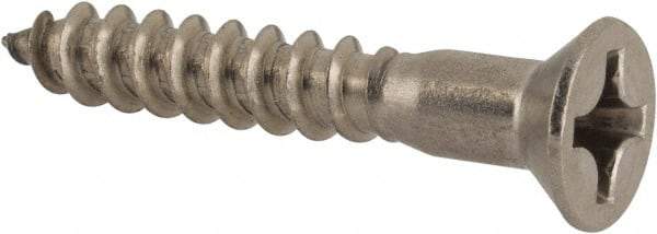 Value Collection - #10, 1-1/4" OAL, Phillips Drive, Flat Head Wood Screw - Stainless Steel, Grade 18-8 - Eagle Tool & Supply