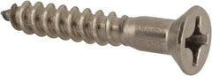 Value Collection - #10, 1-1/4" OAL, Phillips Drive, Flat Head Wood Screw - Stainless Steel, Grade 18-8 - Eagle Tool & Supply