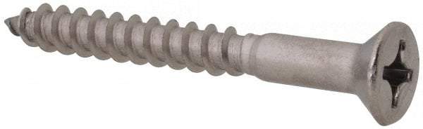 Value Collection - #10, 1-3/4" OAL, Phillips Drive, Flat Head Wood Screw - Stainless Steel, Grade 18-8 - Eagle Tool & Supply