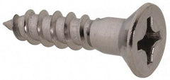 Value Collection - #12, 1" OAL, Phillips Drive, Flat Head Wood Screw - Stainless Steel, Grade 18-8 - Eagle Tool & Supply