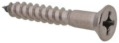 Value Collection - #12, 1-1/2" OAL, Phillips Drive, Flat Head Wood Screw - Stainless Steel, Grade 18-8 - Eagle Tool & Supply