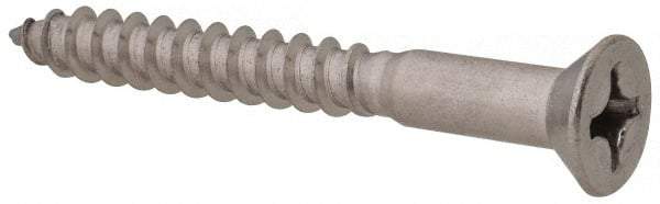 Value Collection - #12, 2" OAL, Phillips Drive, Flat Head Wood Screw - Stainless Steel, Grade 18-8 - Eagle Tool & Supply