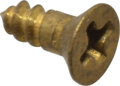 Value Collection - #2, 1/4" OAL, Phillips Drive, Flat Head Wood Screw - Brass - Eagle Tool & Supply