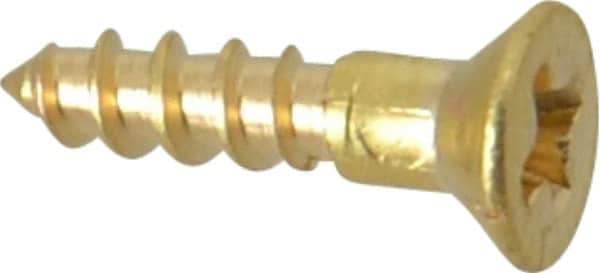 Value Collection - #2, 3/8" OAL, Phillips Drive, Flat Head Wood Screw - Brass - Eagle Tool & Supply