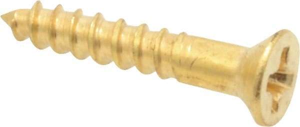 Value Collection - #2, 1/2" OAL, Phillips Drive, Flat Head Wood Screw - Brass - Eagle Tool & Supply