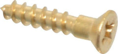 Value Collection - #3, 1/2" OAL, Phillips Drive, Flat Head Wood Screw - Brass - Eagle Tool & Supply