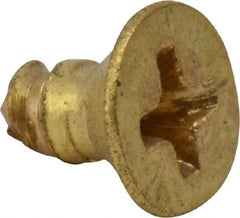 Value Collection - #4, 1/4" OAL, Phillips Drive, Flat Head Wood Screw - Brass - Eagle Tool & Supply