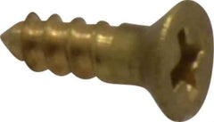 Value Collection - #4, 3/8" OAL, Phillips Drive, Flat Head Wood Screw - ASME B18.6.1, Brass - Eagle Tool & Supply