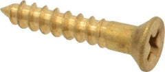 Value Collection - #4, 5/8" OAL, Phillips Drive, Flat Head Wood Screw - ASME B18.6.1, Brass - Eagle Tool & Supply