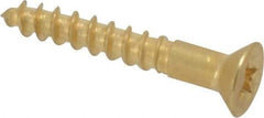 Value Collection - #4, 3/4" OAL, Phillips Drive, Flat Head Wood Screw - ASME B18.6.1, Brass - Eagle Tool & Supply