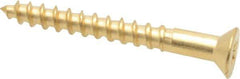 Value Collection - #4, 1" OAL, Phillips Drive, Flat Head Wood Screw - ASME B18.6.1, Brass - Eagle Tool & Supply