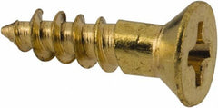 Value Collection - #5, 1/2" OAL, Phillips Drive, Flat Head Wood Screw - Brass - Eagle Tool & Supply