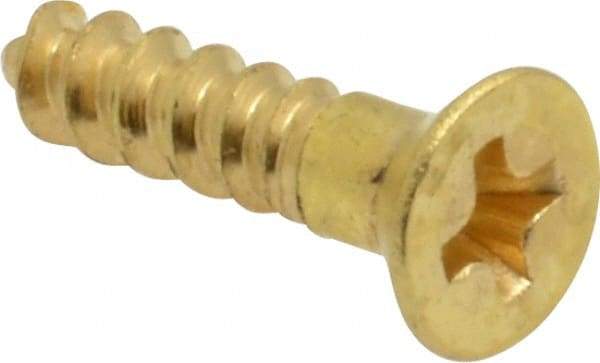Value Collection - #5, 5/8" OAL, Phillips Drive, Flat Head Wood Screw - Brass - Eagle Tool & Supply
