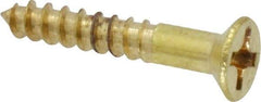 Value Collection - #5, 3/4" OAL, Phillips Drive, Flat Head Wood Screw - Brass - Eagle Tool & Supply