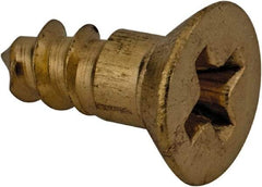 Value Collection - #6, 3/8" OAL, Phillips Drive, Flat Head Wood Screw - Brass - Eagle Tool & Supply