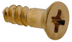 Value Collection - #6, 1/2" OAL, Phillips Drive, Flat Head Wood Screw - ASME B18.6.1, Brass - Eagle Tool & Supply