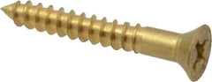 Value Collection - #6, 1" OAL, Phillips Drive, Flat Head Wood Screw - ASME B18.6.1, Brass - Eagle Tool & Supply