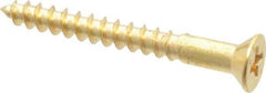 Value Collection - #6, 1-1/4" OAL, Phillips Drive, Flat Head Wood Screw - ASME B18.6.1, Brass - Eagle Tool & Supply