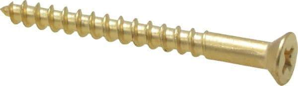 Value Collection - #6, 1-1/2" OAL, Phillips Drive, Flat Head Wood Screw - ASME B18.6.1, Brass - Eagle Tool & Supply