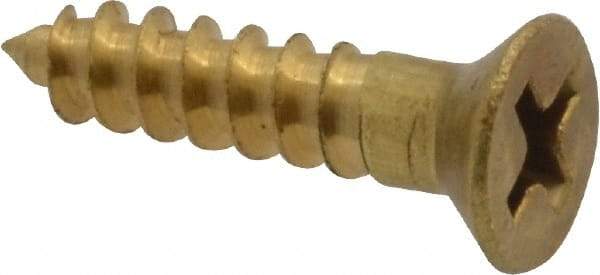 Value Collection - #8, 3/4" OAL, Phillips Drive, Flat Head Wood Screw - ASME B18.6.1, Brass - Eagle Tool & Supply