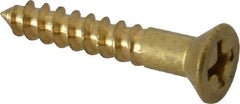Value Collection - #8, 1" OAL, Phillips Drive, Flat Head Wood Screw - ASME B18.6.1, Brass - Eagle Tool & Supply