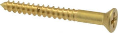 Value Collection - #8, 1-1/2" OAL, Phillips Drive, Flat Head Wood Screw - ASME B18.6.1, Brass - Eagle Tool & Supply