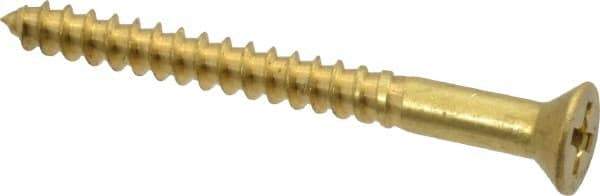 Value Collection - #8, 1-3/4" OAL, Phillips Drive, Flat Head Wood Screw - ASME B18.6.1, Brass - Eagle Tool & Supply