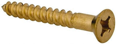 Value Collection - #10, 1-1/2" OAL, Phillips Drive, Flat Head Wood Screw - Brass - Eagle Tool & Supply