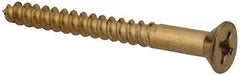 Value Collection - #10, 2" OAL, Phillips Drive, Flat Head Wood Screw - Brass - Eagle Tool & Supply