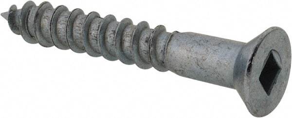 Value Collection - #12, 1-1/2" OAL, Square Drive, Flat Head Wood Screw - Zinc Plated Steel, Grade 2 - Eagle Tool & Supply