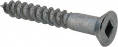 Value Collection - #12, 1-1/2" OAL, Square Drive, Flat Head Wood Screw - Zinc Plated Steel, Grade 2 - Eagle Tool & Supply