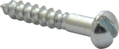 Value Collection - #2, 1/2" Length Under Head, Slotted Drive, Round Head Wood Screw - Zinc Plated Steel, Grade 2 - Eagle Tool & Supply