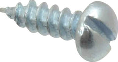Value Collection - #4, 3/8" Length Under Head, Slotted Drive, Round Head Wood Screw - Zinc Plated Steel, Grade 2 - Eagle Tool & Supply