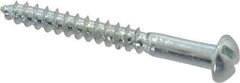 Value Collection - #4, 1" Length Under Head, Slotted Drive, Round Head Wood Screw - Zinc Plated Steel, Grade 2 - Eagle Tool & Supply