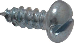 Value Collection - #6, 3/8" Length Under Head, Slotted Drive, Round Head Wood Screw - Zinc Plated Steel, Grade 2 - Eagle Tool & Supply