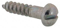 Value Collection - #6, 5/8" Length Under Head, Slotted Drive, Round Head Wood Screw - Zinc Plated Steel, Grade 2 - Eagle Tool & Supply