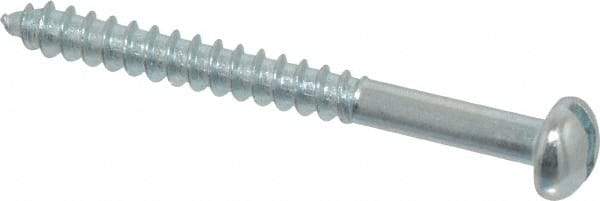 Value Collection - #6, 1-1/2" Length Under Head, Slotted Drive, Round Head Wood Screw - Zinc Plated Steel, Grade 2 - Eagle Tool & Supply